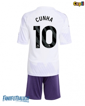 Manchester United Matheus Cunha #10 Echipament de Fotbal Replică 2025-26 Copii Deplasare (+ Șorturi)